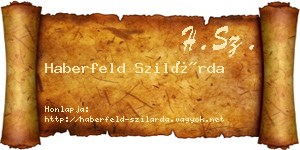 Haberfeld Szilárda névjegykártya