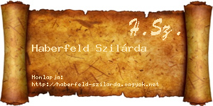 Haberfeld Szilárda névjegykártya